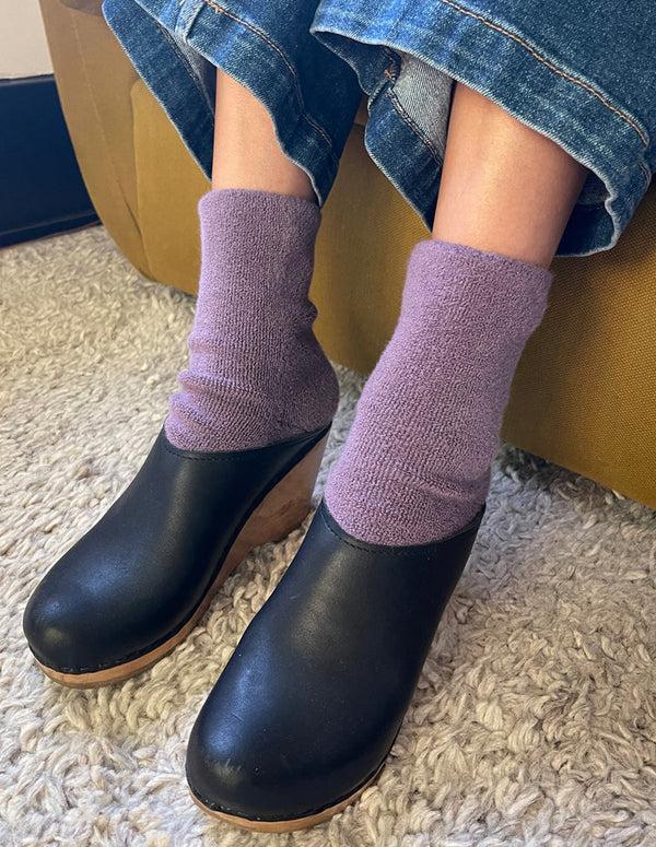 Nordic Muse Plum Purple Cotton Cloud Socks Le Bon Shoppe