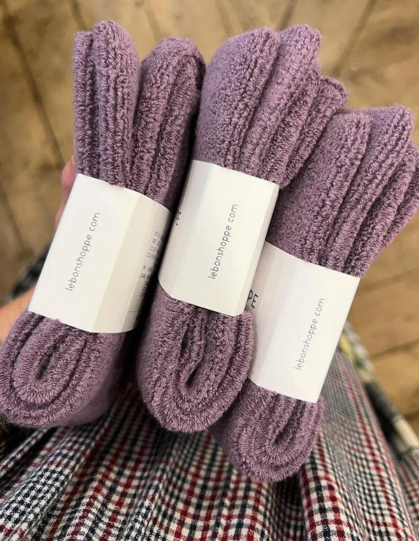 Nordic Muse Plum Purple Cotton Cloud Socks Le Bon Shoppe