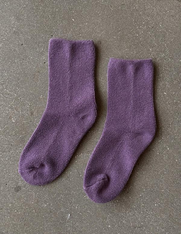 Nordic Muse Plum Purple Cotton Cloud Socks Le Bon Shoppe