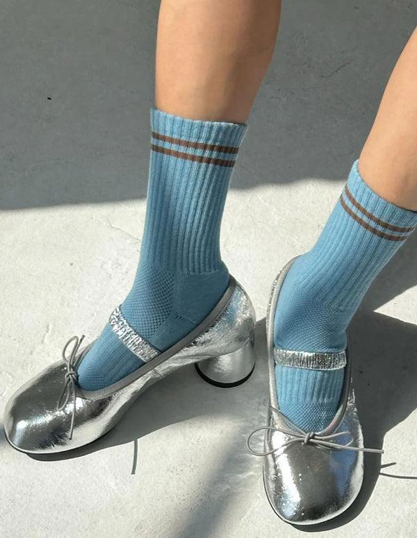 Nordic Muse Powder Blue Boyfriend Socks Le Bon Shoppe