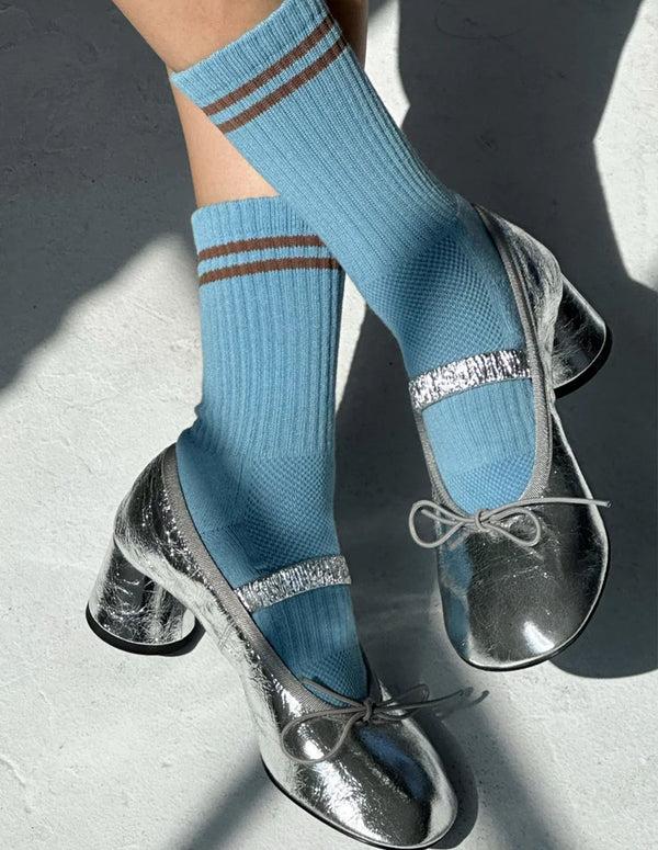 Nordic Muse Powder Blue Boyfriend Socks Le Bon Shoppe