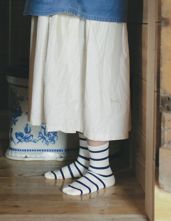 Nordic Muse Sailor Stripe Boyfriend Socks Le Bon Shoppe
