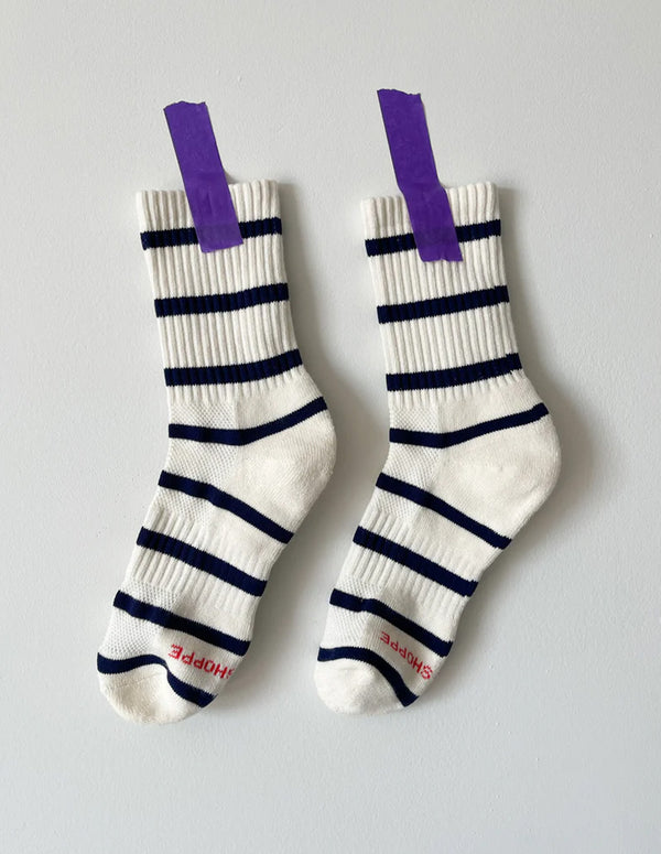 Nordic Muse Sailor Stripe Boyfriend Socks Le Bon Shoppe