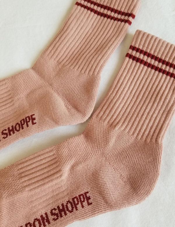 Nordic Muse Vintage Pink Boyfriend Socks Le Bon Shoppe