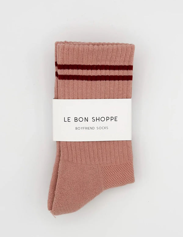 nordic muse Vintage Pink Boyfriend Socks Le Bon Shoppe