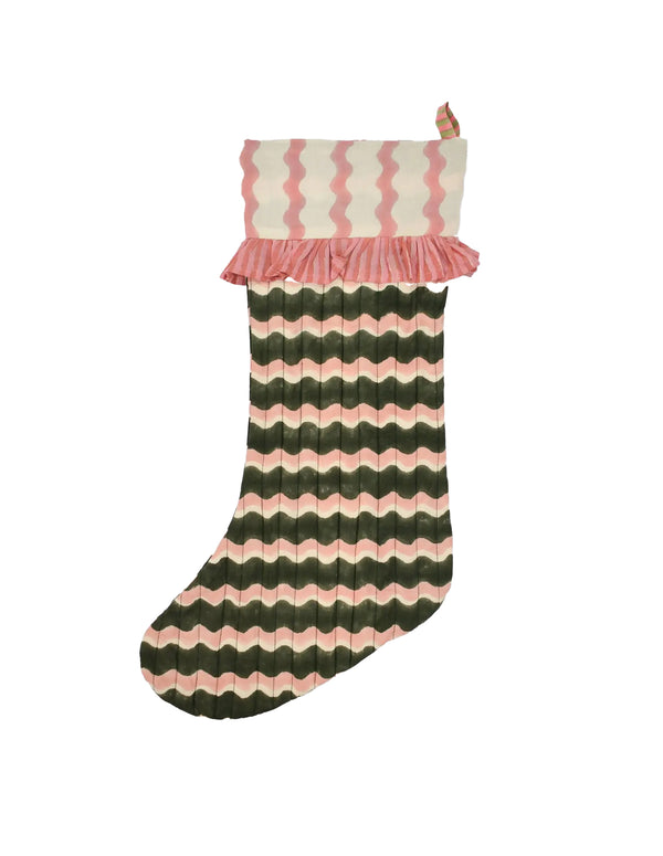 nordic muse Whirly Fern Green Christmas Stocking YONDER