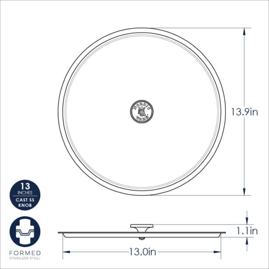 Nordic Ware 13" Stock Pot Cover For 16-20 Quart Stock Pots