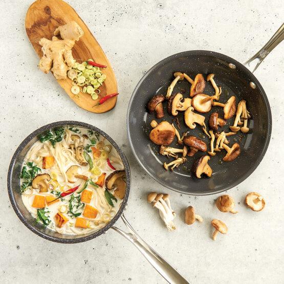 Nordic Ware Basalt 3 Piece 8 Inch Sauté Skillet And 3 Qt Sauce Pan With Lid