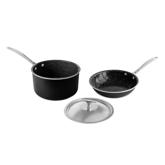 nordic ware Basalt 3 Piece 8 Inch Sauté Skillet and 3 Qt Sauce Pan with Lid