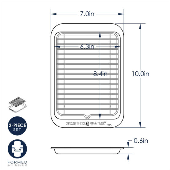 Nordic Ware Naturals® Compact Ovenware 2 Piece Broiler Set