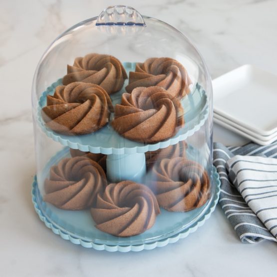 Nordic Ware 2-Tiered Dessert Stand With Dome Lid