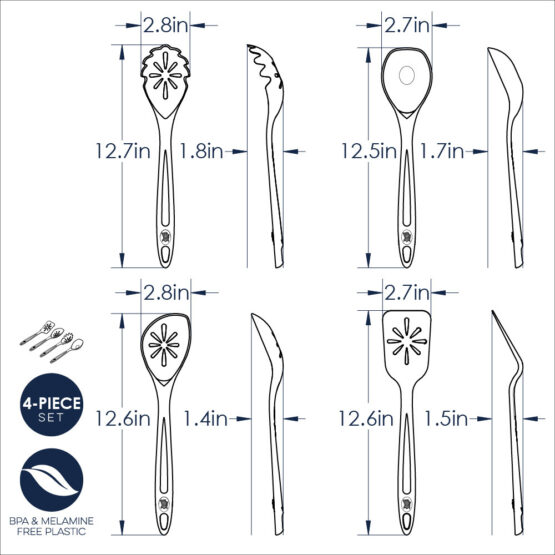 Nordic Ware 4 Piece Kitchen Utensil Set Storm Gray