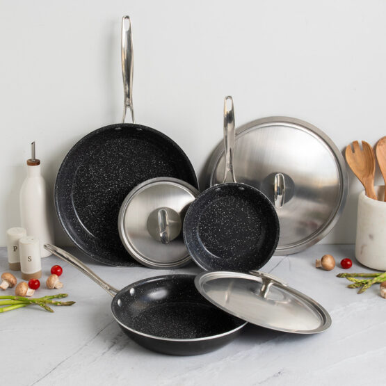 Nordic Ware Basalt 6 Piece Sauté Skillet & Lids Set