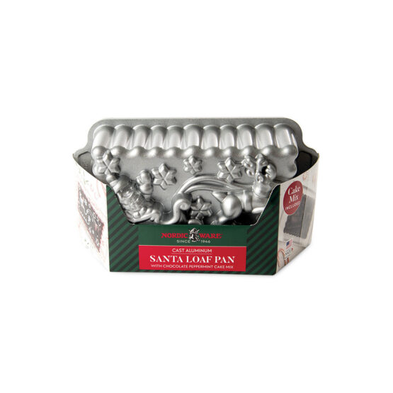nordic ware Santa Sleigh Loaf Pan & Chocolate Peppermint Cake Mix