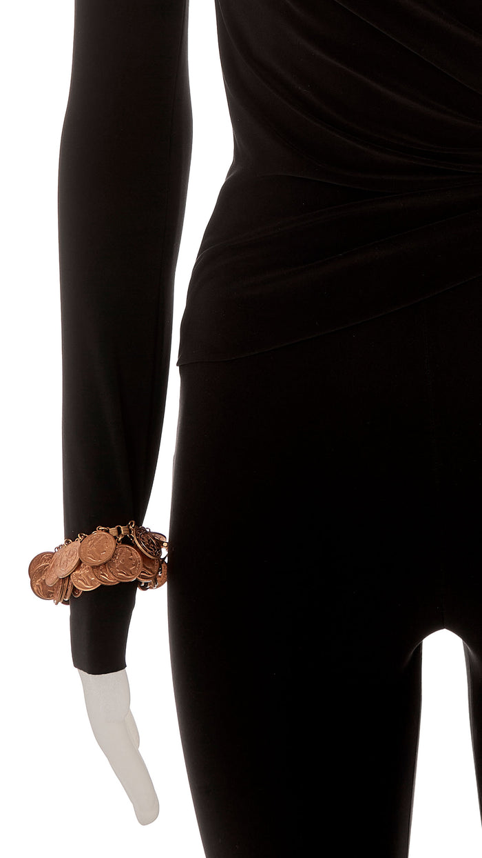 Norma Kamali COIN LAYERED NECKLACE AND BRACELET SET