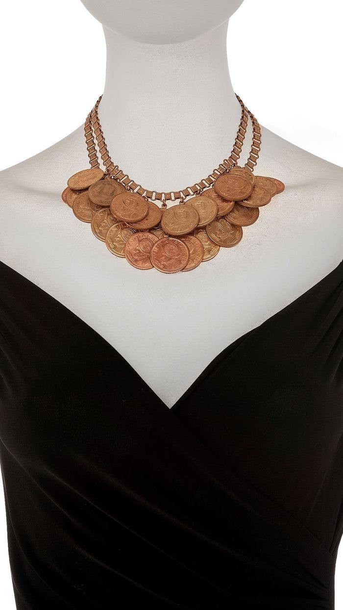 Norma Kamali COIN LAYERED NECKLACE AND BRACELET SET