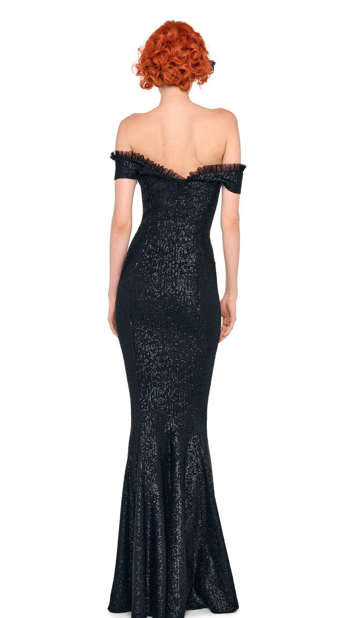 Norma Kamali DOUBLE DROP SHOULDER GRACE FISHTAIL GOWN