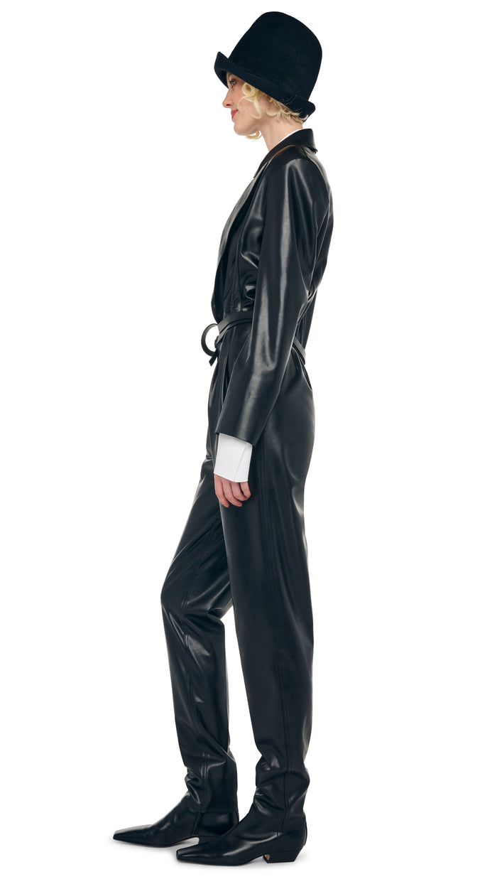 Norma Kamali EASY FIT SINGLE BREASTED TAPERED LEG JUMPSUIT