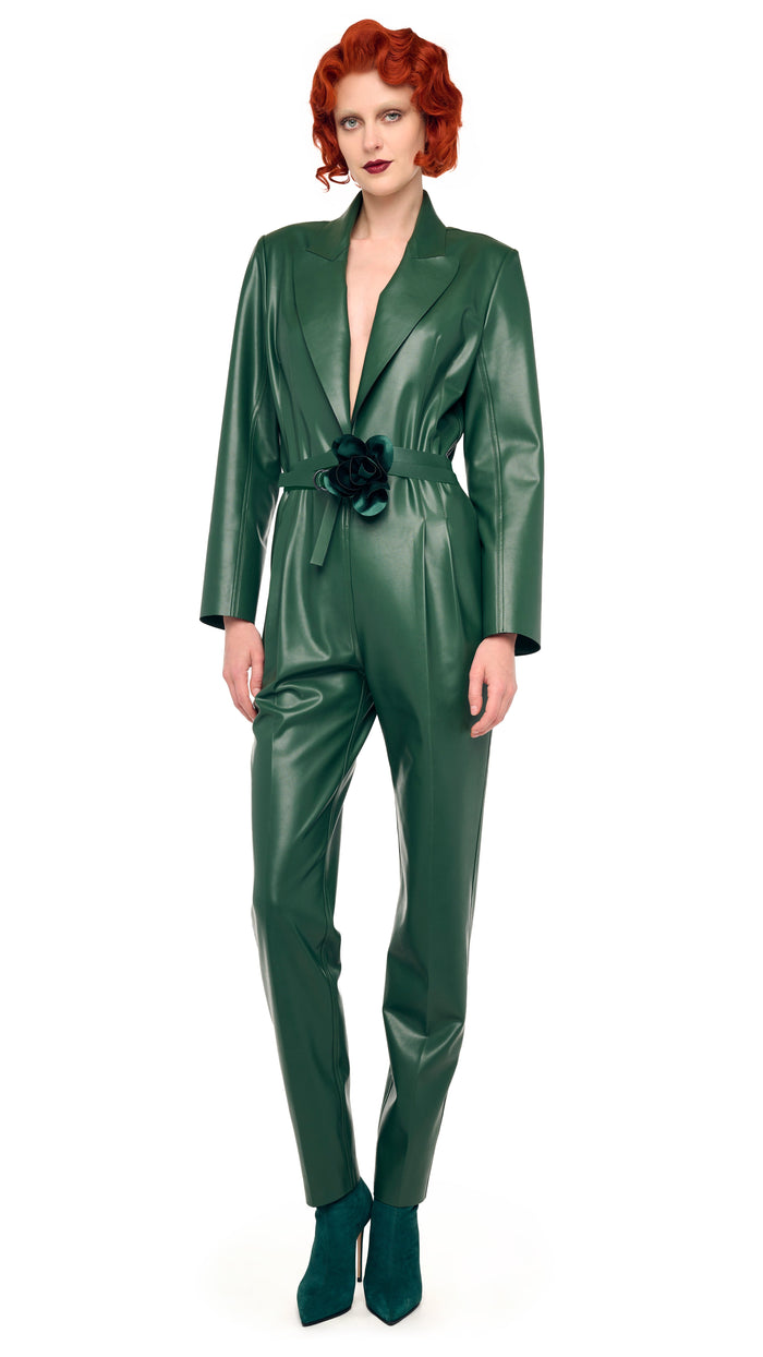 Norma Kamali EASY FIT SINGLE BREASTED TAPERED LEG JUMPSUIT