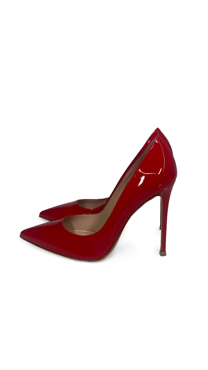 Norma Kamali GIANVITO ROSSI PATENT LEATHER PARIS PUMPS