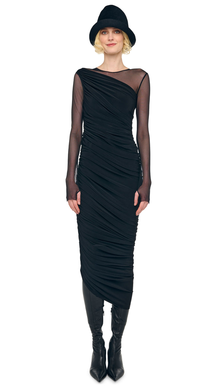 norma kamali LONG SLEEVE DIANA GOWN + LEGGING W/ FOOTIE