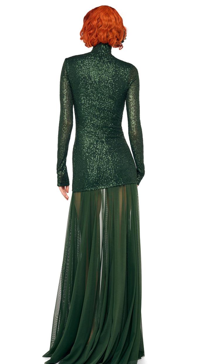 Norma Kamali LONG SLEEVE SLIM FIT TURTLENECK PICKLEBALL DRESS