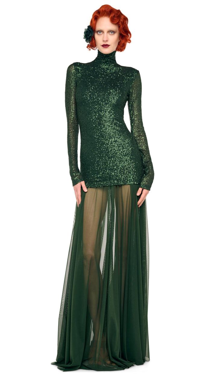 norma kamali LONG SLEEVE SLIM FIT TURTLENECK PICKLEBALL DRESS