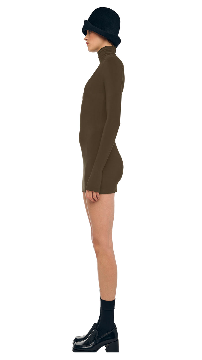Norma Kamali LONG SLEEVE TURTLENECK PICKLEBALL DRESS