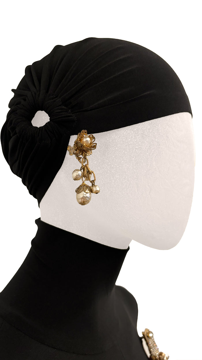 Norma Kamali MIRIAM HASKELL BEAD/STONE BROOCH AND EARRINGS SET