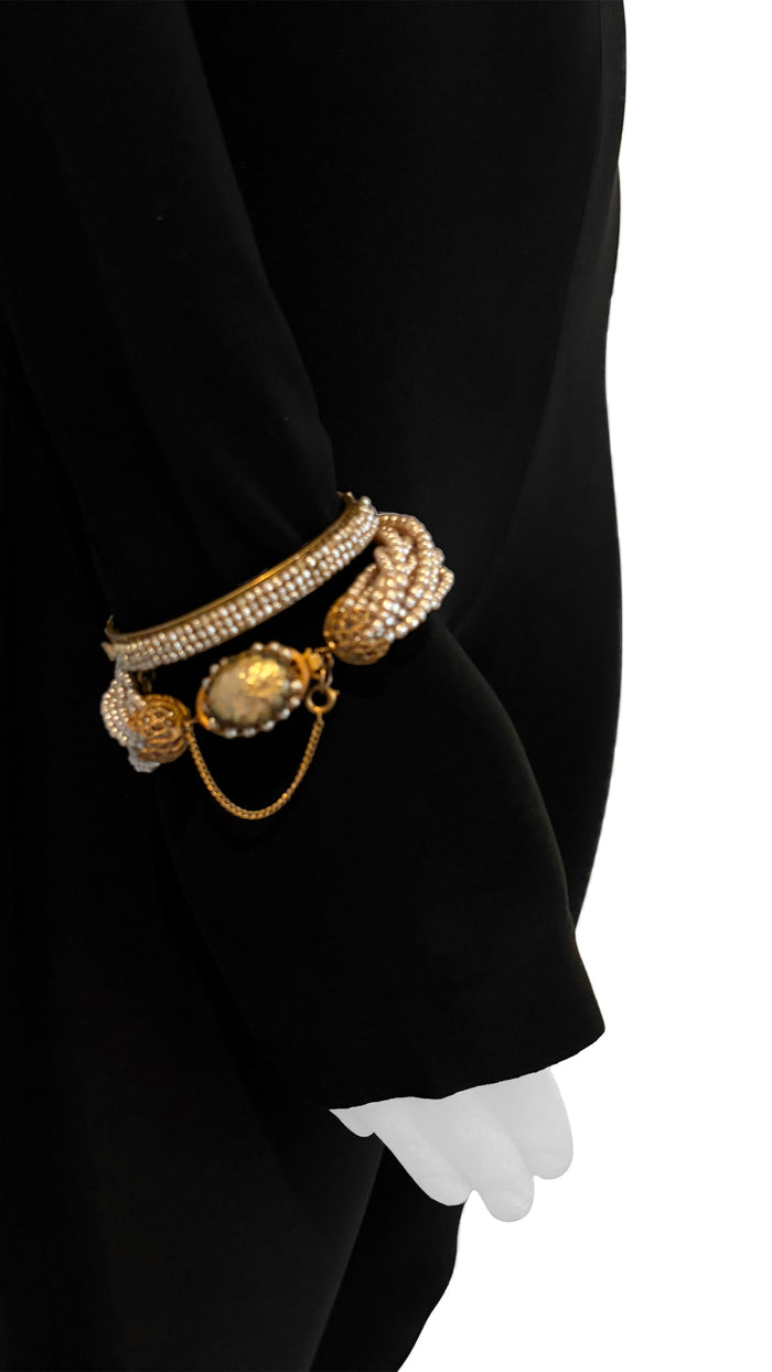 Norma Kamali MIRIAM HASKELL BEADED BRACELET AND EARRING SET OF 3