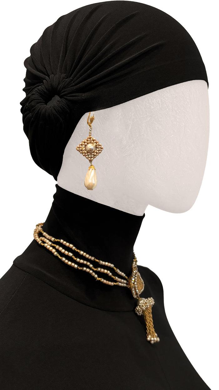 Norma Kamali MIRIAM HASKELL BEADED EARRINGS AND DROP NECKLACE SET