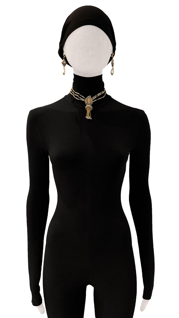 norma kamali MIRIAM HASKELL BEADED EARRINGS AND DROP NECKLACE SET