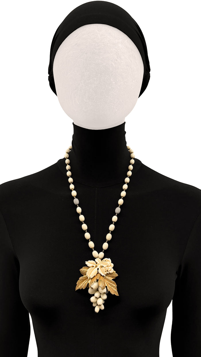 Norma Kamali MIRIAM HASKELL BEADED PENDANT NECKLACE