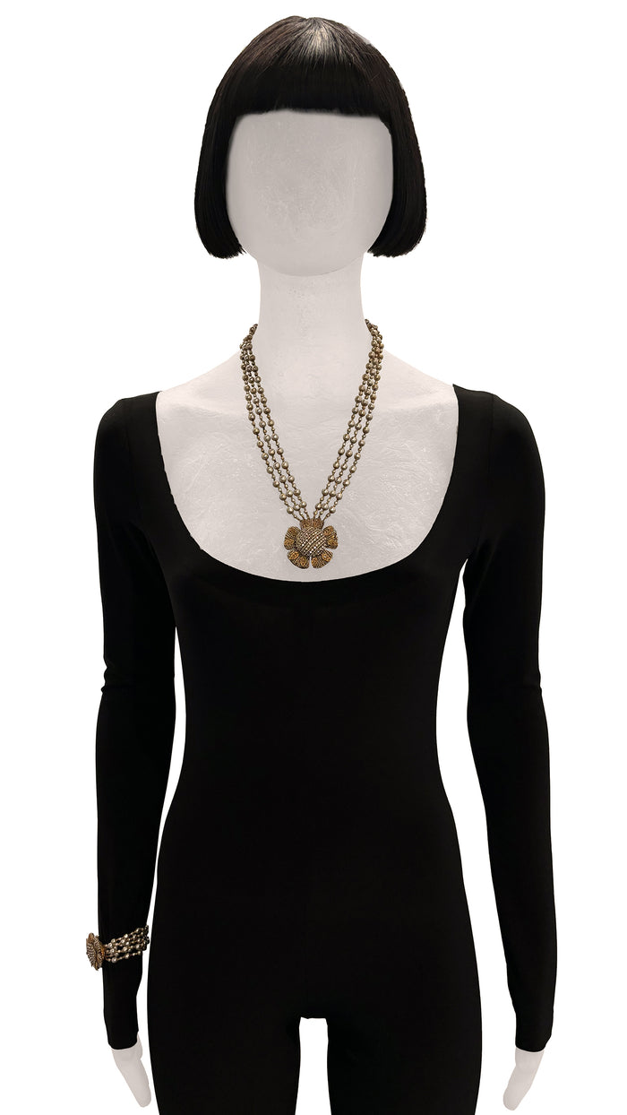 norma kamali MIRIAM HASKELL BEADED PENDANT NECKLACE AND BRACELET SET