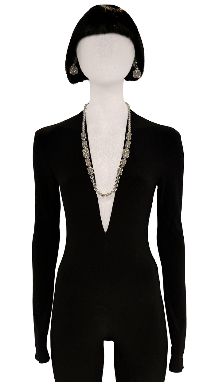 norma kamali MIRIAM HASKELL CRYSTAL DICE EARRINGS AND NECKLACE