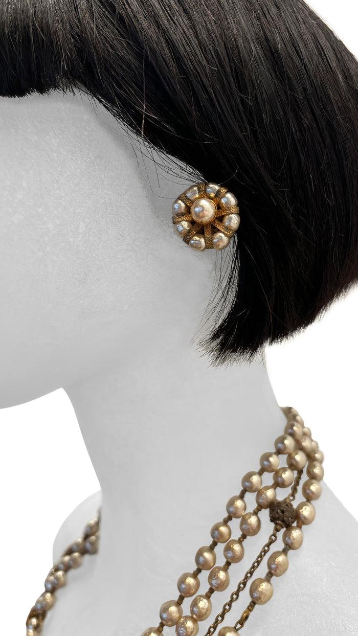 Norma Kamali MIRIAM HASKELL LAYERED BEADED NECKLACE AND EARRING SET