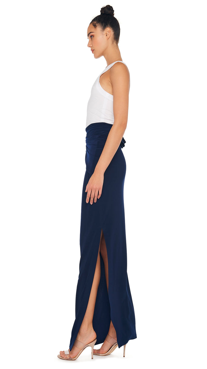 Norma Kamali ALL IN ONE SIDE SLIT LONG SKIRT