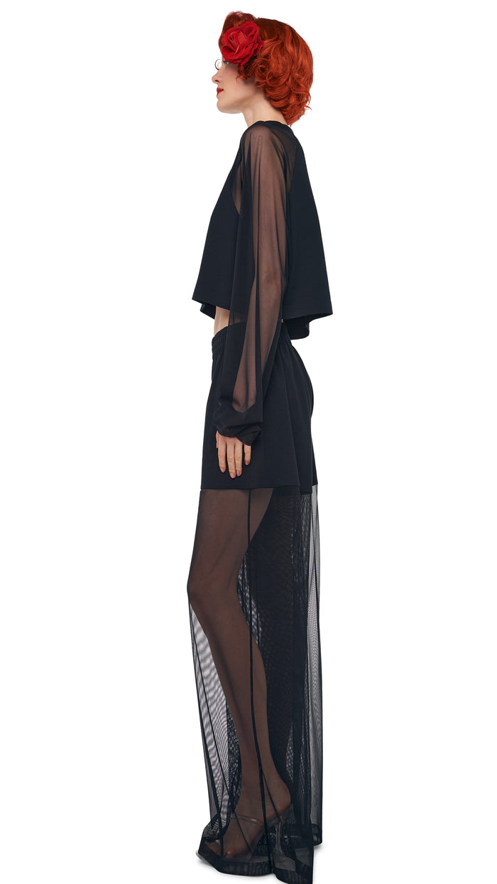 Norma Kamali BF ELEPHANT SWEATPANT W/ MESH