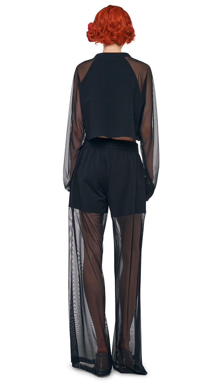 Norma Kamali BF ELEPHANT SWEATPANT W/ MESH