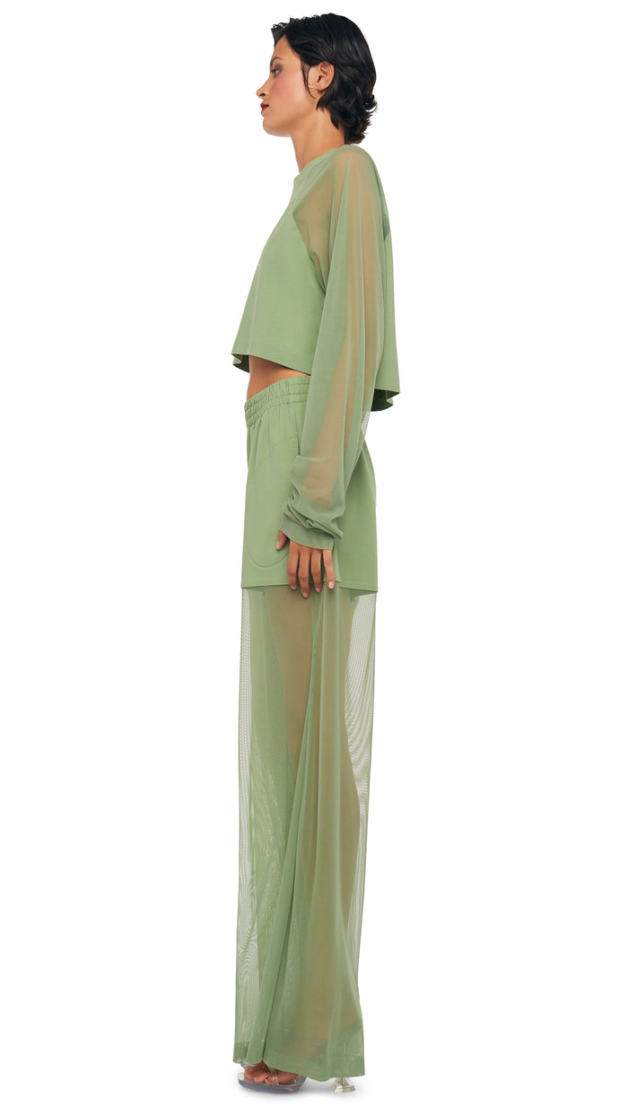 Norma Kamali BF ELEPHANT SWEATPANT W/ MESH