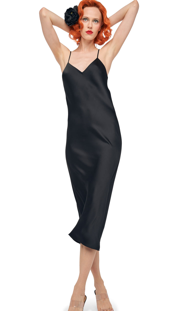 Norma Kamali BIAS SLIP DRESS TO MIDCALF