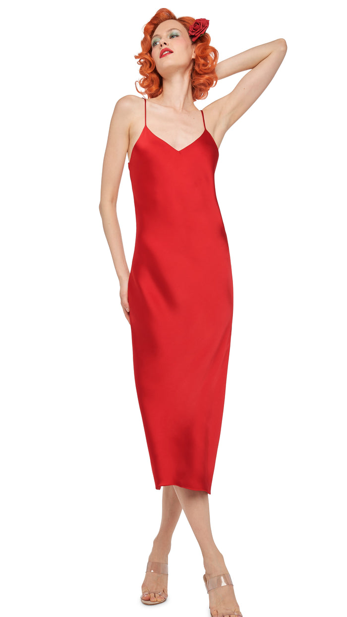 Norma Kamali BIAS SLIP DRESS TO MIDCALF