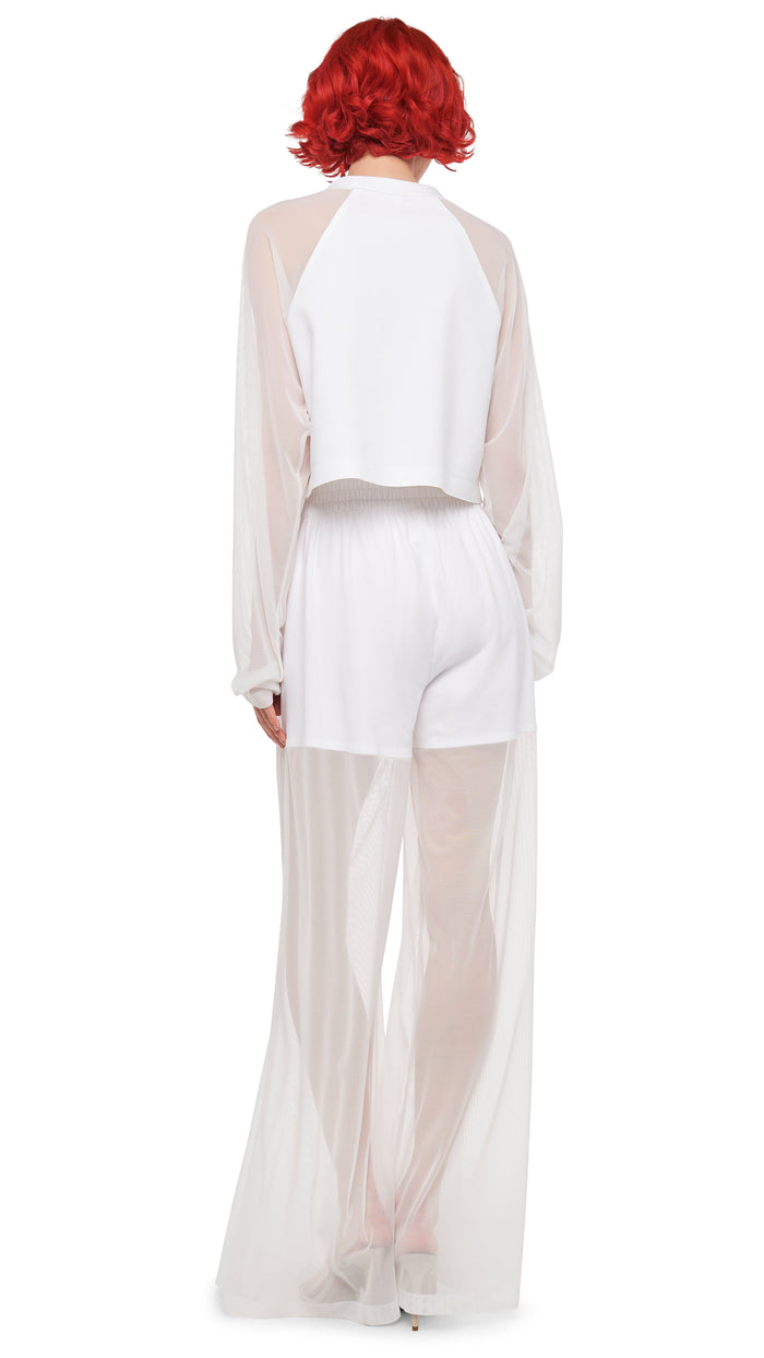 Norma Kamali BOYFRIEND ELEPHANT SWEATPANT W/ MESH