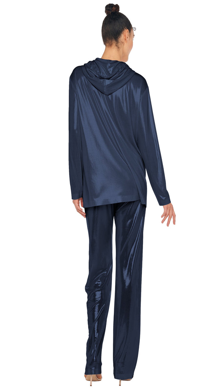 Norma Kamali BOYFRIEND LONG SLEEVE HOODED TOP