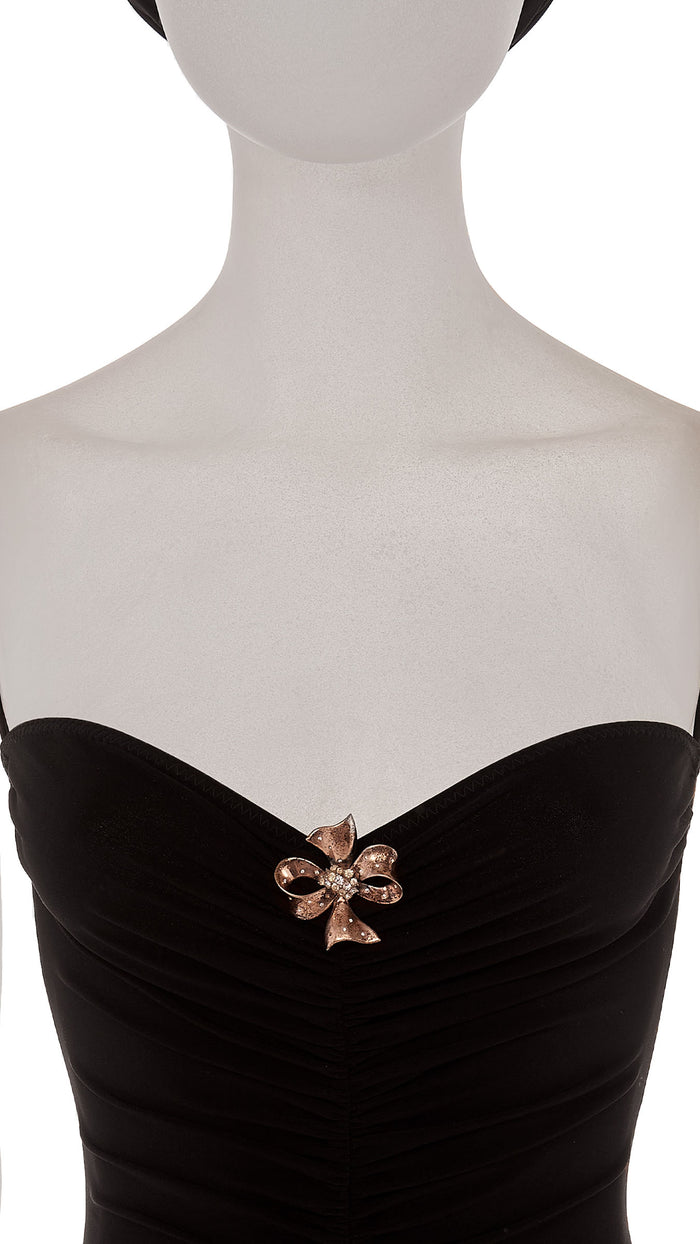 Norma Kamali BRASS BOW WITH STONES