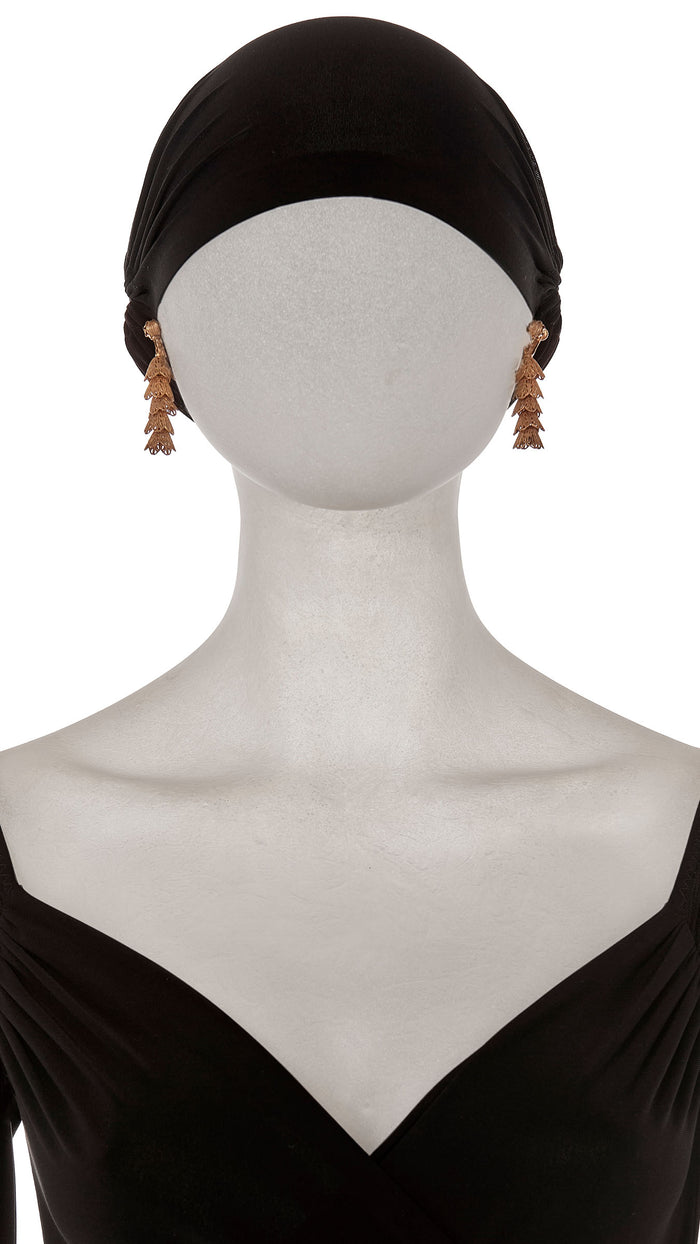 Norma Kamali BRASS TIERED DROP FILIGREE EARRINGS