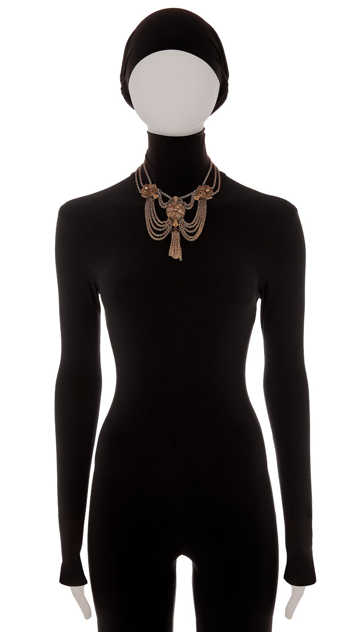 norma kamali CHAIN DROP NECKLACE WITH TASSEL