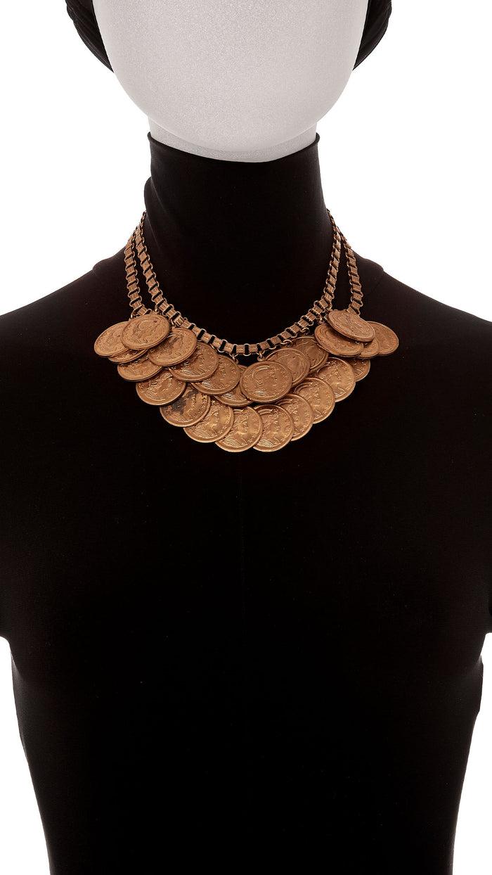 Norma Kamali COIN NECKLACE DUAL BRACELET SET