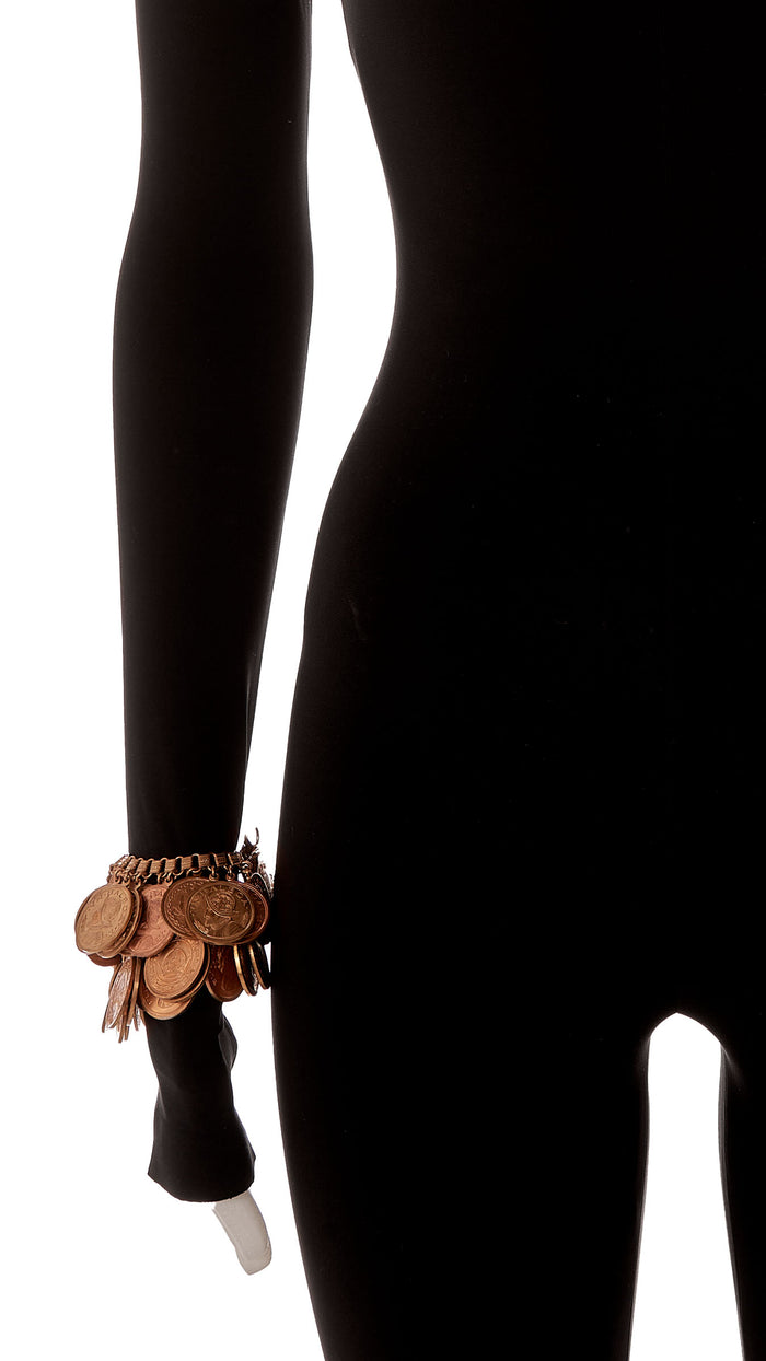 Norma Kamali COIN NECKLACE DUAL BRACELET SET