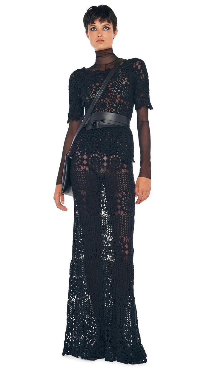 Norma Kamali CROCHET LONG SKIRT